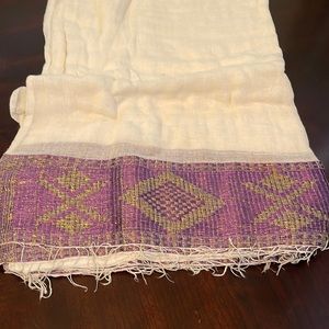 Handmade woven cotton Ethiopian scarf